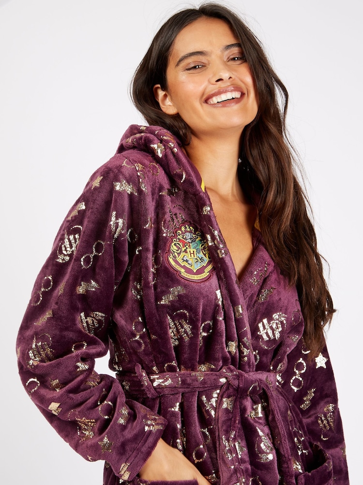 Character Cherry Red Ladies Harry Potter Dressing Gown - Image 1 of 4