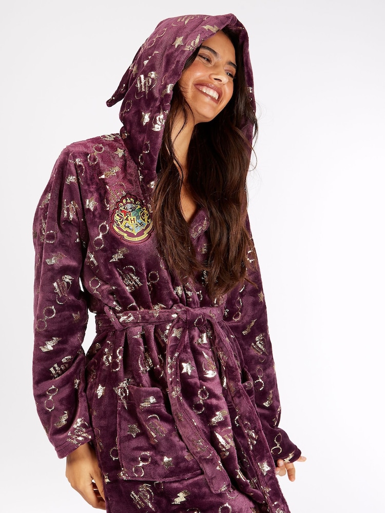 Character Cherry Red Ladies Harry Potter Dressing Gown - Image 2 of 4