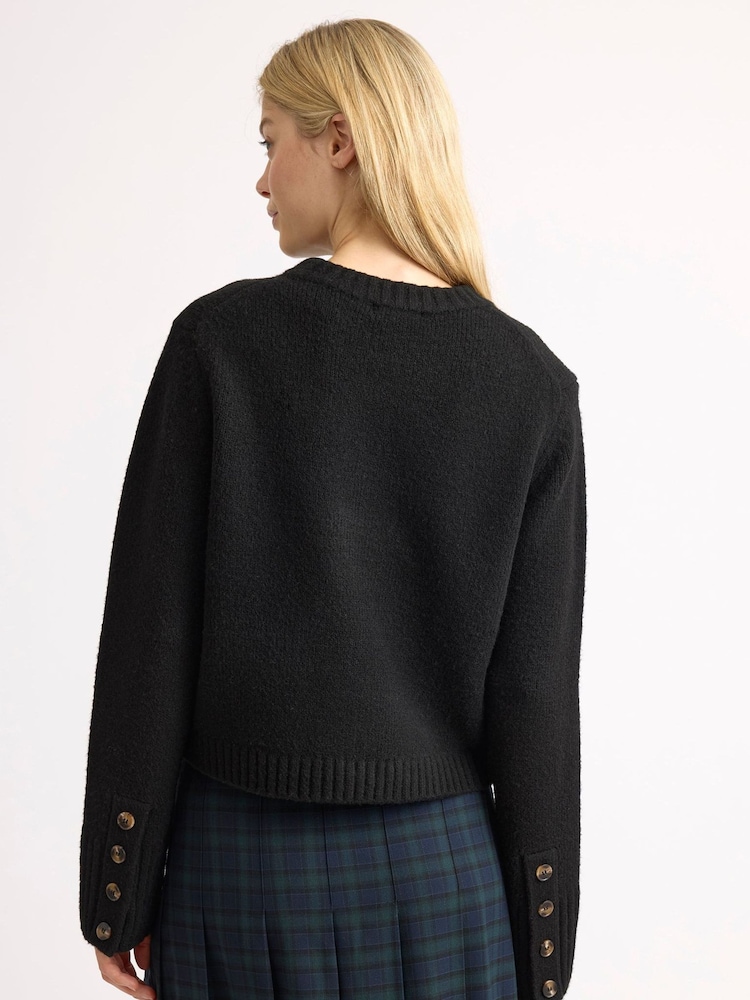 Albaray Black Button Detail Jumper - Image 2 of 4 Albaray Black Button Detail Jumper - Image 2 of 4