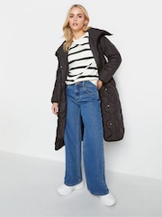 PixieGirl Petite Black Funnel Neck Quilt Coat - Image 2 of 5