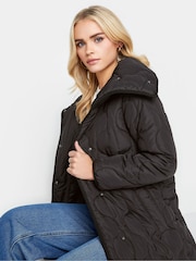 PixieGirl Petite Black Funnel Neck Quilt Coat - Image 5 of 5