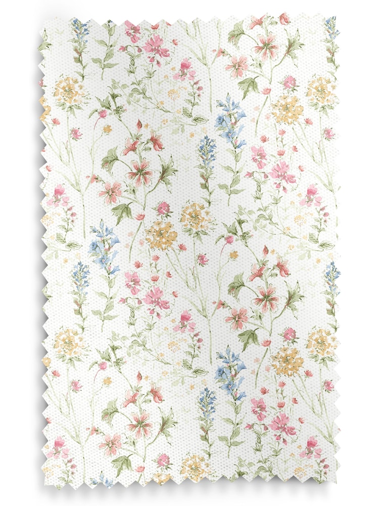 Laura Ashley Coral Pink Wild Meadow Made to Measure 100% Cotton Curtains - Image 9 of 9