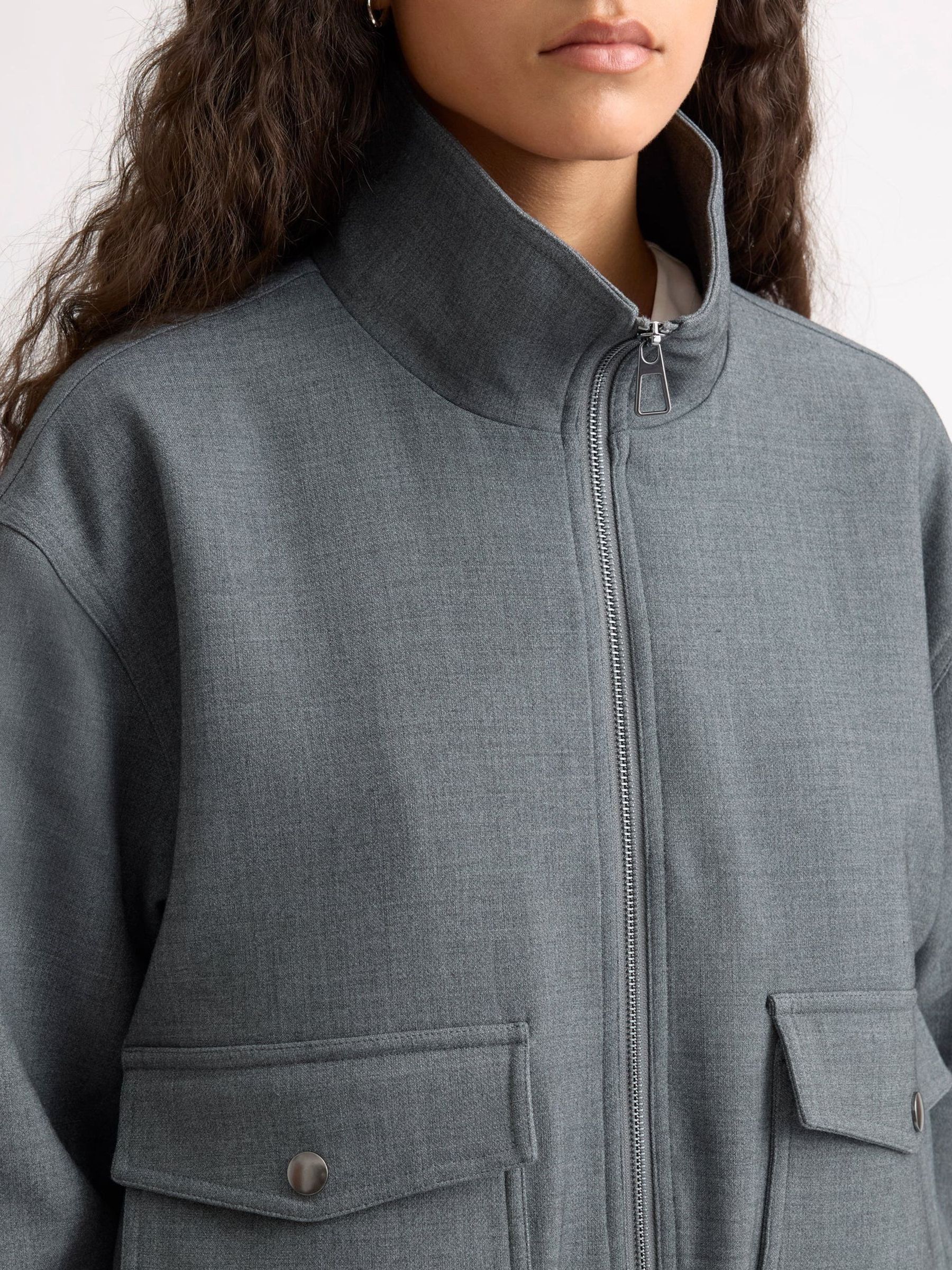 Buy Albaray Grey Flannel Bomber Jacket from Next USA