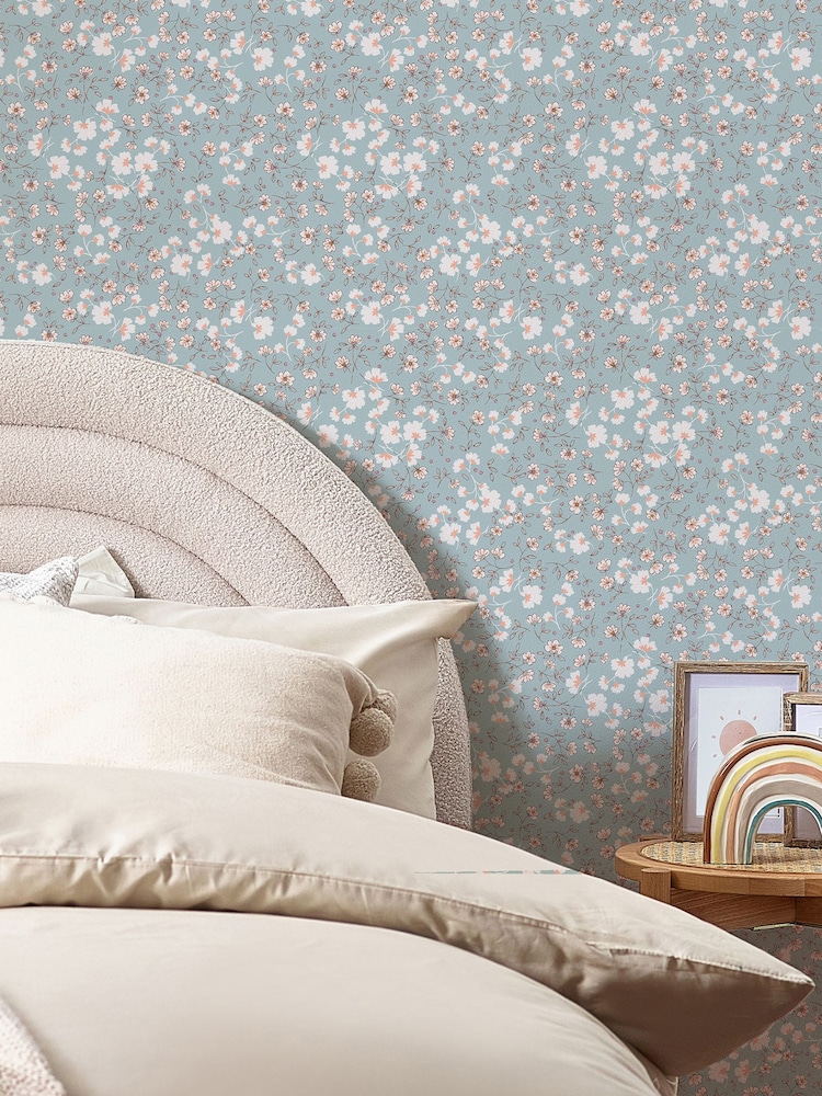 Blue Calm Ditsy Floral 10M Wallpaper Sample - Image 1 of 6 Blue Calm Ditsy Floral 10M Wallpaper Sample - Image 1 of 6
