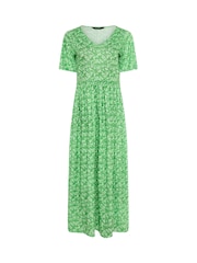 M&Co Green Floral V-Neck Dress - Image 1 of 1