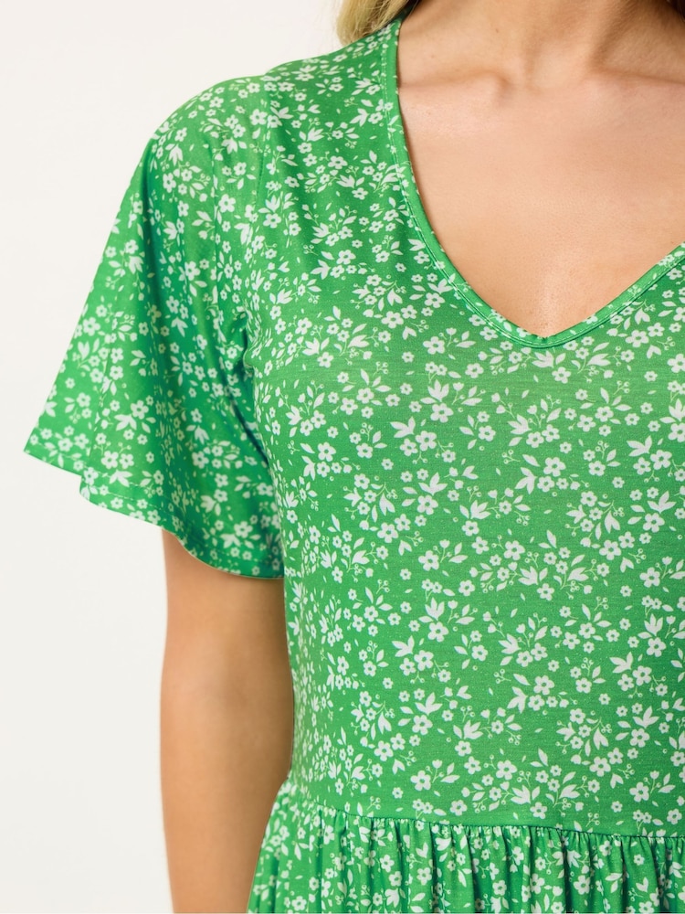 new look green ditsy dress Womens M&Co Floral V-Neck US 10 dior new look dress