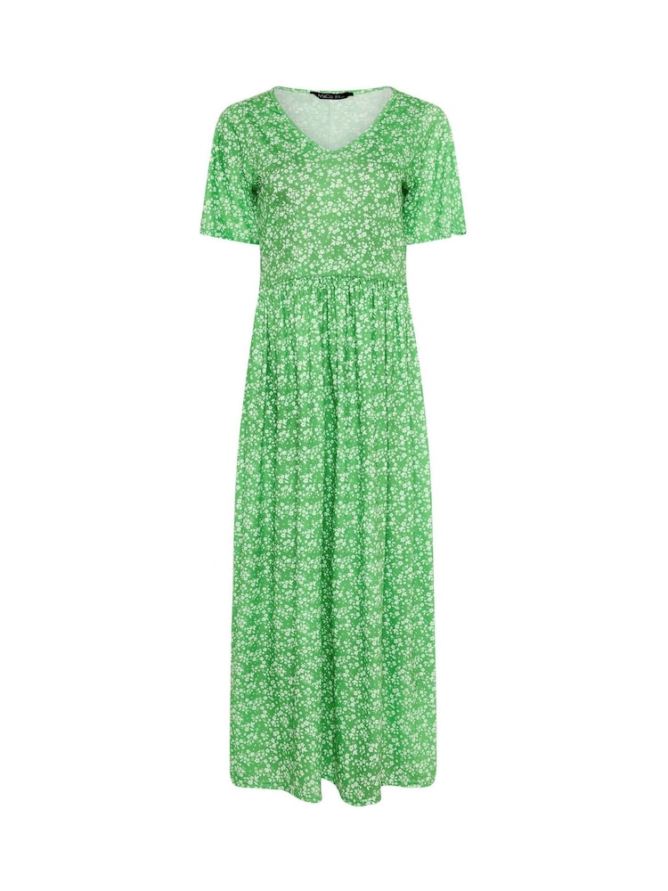 M&Co Green Floral V-Neck Dress - Image 5 of 5