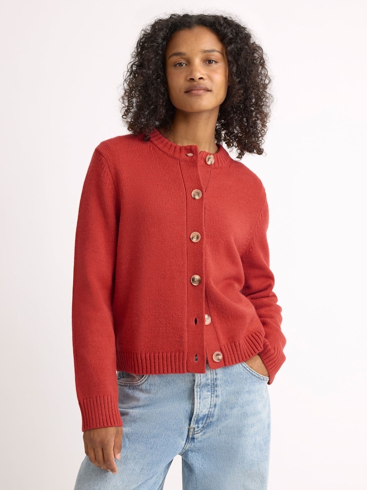 Albaray Orange Crew Neck Cardigan - Image 1 of 4 Albaray Orange Crew Neck Cardigan - Image 1 of 4