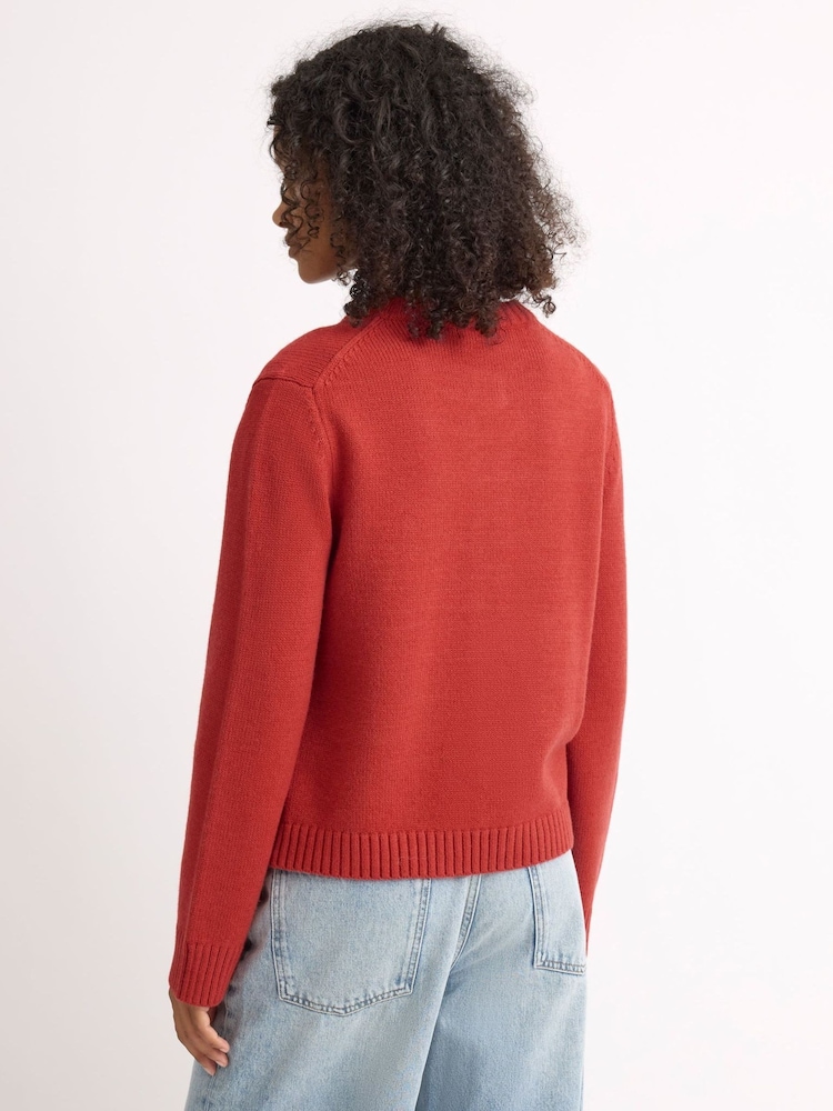 Albaray Orange Crew Neck Cardigan - Image 2 of 4 Albaray Orange Crew Neck Cardigan - Image 2 of 4