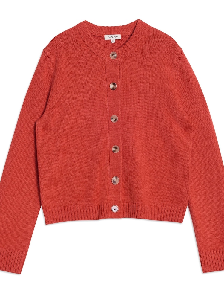 Albaray Orange Crew Neck Cardigan - Image 4 of 4 Albaray Orange Crew Neck Cardigan - Image 4 of 4