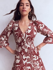 Boden Brown Marla Linen Blend Short Dress - Image 1 of 4