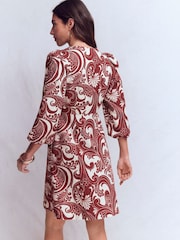 Boden Brown Marla Linen Blend Short Dress - Image 2 of 4