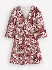 Boden Brown Marla Linen Blend Short Dress - Image 4 of 4