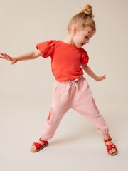 Pink 100% Cotton Crochet Pocket Trousers (3mths-7yrs) - Image 3 of 8