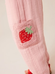 Pink 100% Cotton Crochet Pocket Trousers (3mths-7yrs) - Image 5 of 8