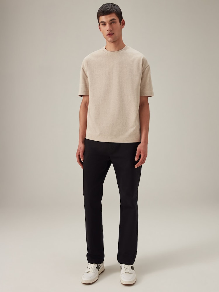 Ecru Marl Relaxed Fit Heavyweight Cotton T-Shirt - Image 2 of 7