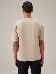 Ecru Marl Relaxed Fit Heavyweight Cotton T-Shirt - Image 4 of 7