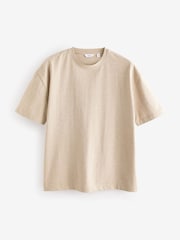 Ecru Marl Relaxed Fit Heavyweight Cotton T-Shirt - Image 5 of 7