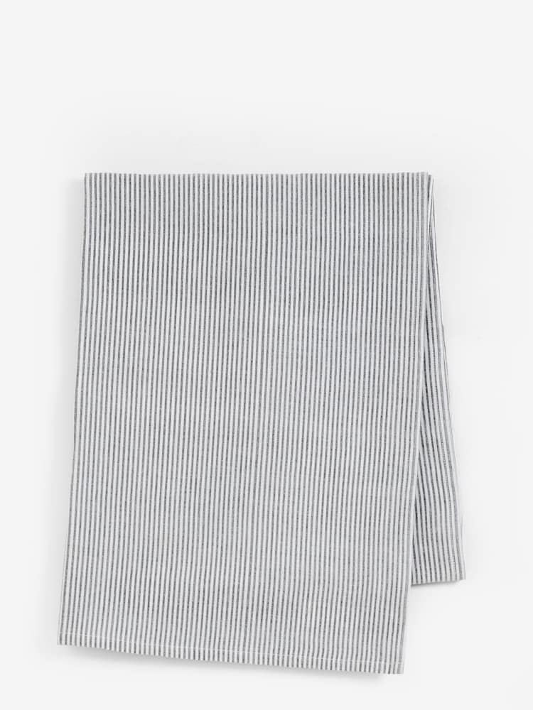 Charcoal Grey Bronx Stripe 100% Cotton Table Cloth - Image 4 of 4