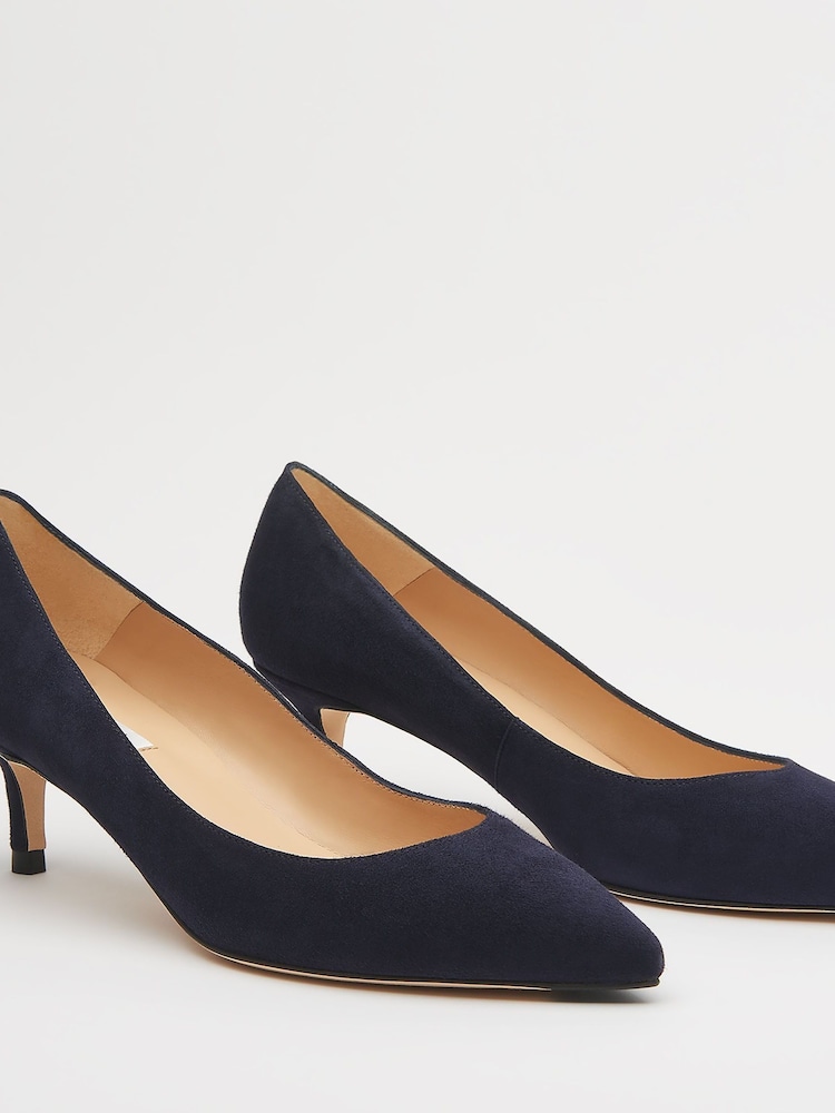 LK Bennett Blue Audrey Suede Court Shoes - Image 2 of 4
