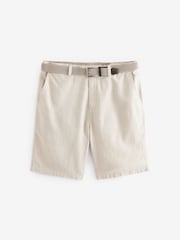 Stone Linen Cotton Chino Shorts with Belt Included - Image 5 of 8