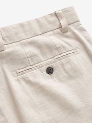Stone Linen Cotton Chino Shorts with Belt Included - Image 7 of 8