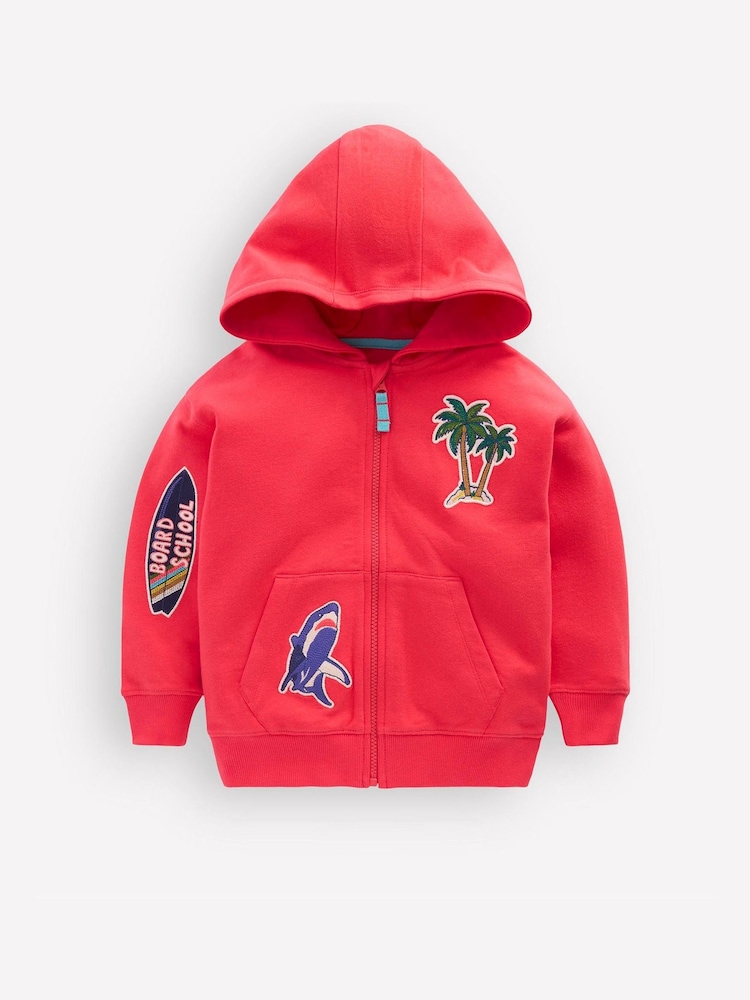 Boden Red Badge Superstitch Hoodie - Image 1 of 3 Boden Red Badge Superstitch Hoodie - Image 1 of 3