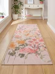 Catherine Lansfield Pink Country Floral Washable Rug - Image 1 of 5