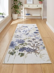 Catherine Lansfield Blue Country Floral Washable Rug - Image 1 of 5