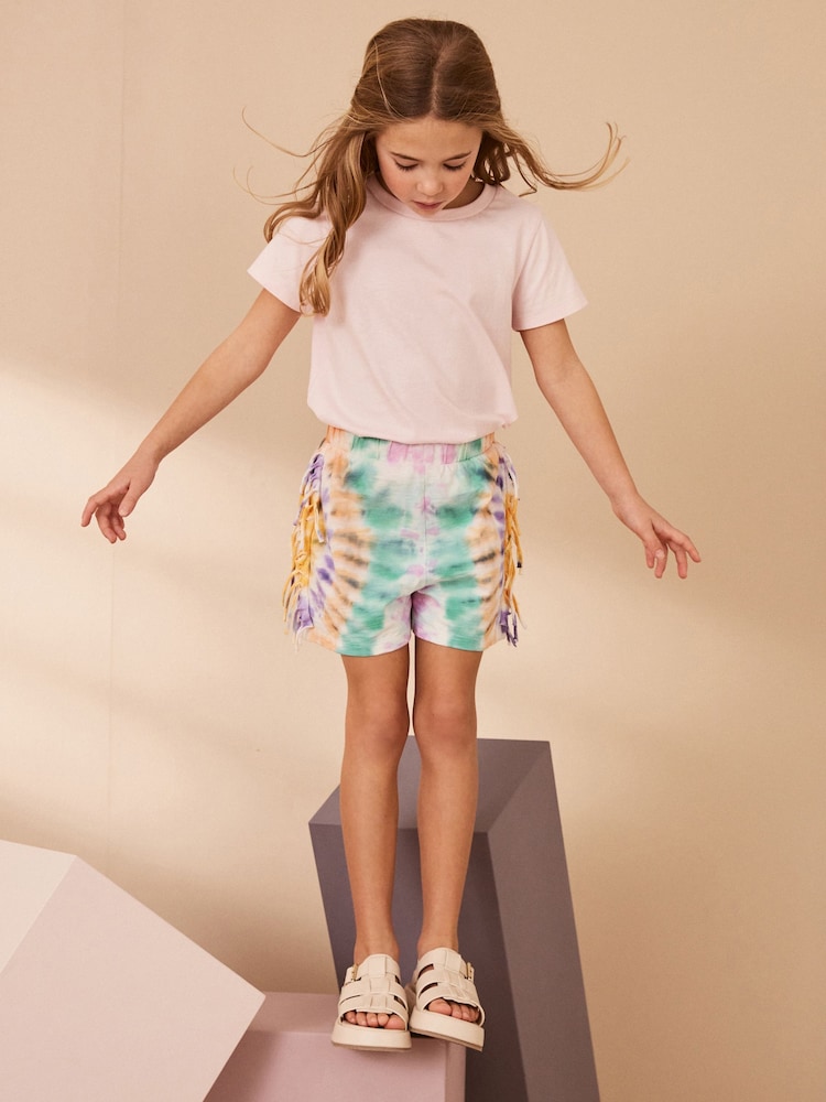 Multi Tie Dye Tassle Shorts (3-16yrs) - Image 2 of 7 Multi Tie Dye Tassle Shorts (3-16yrs) - Image 2 of 7