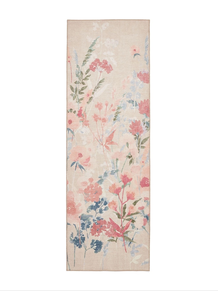 Catherine Lansfield Natural Country Floral Washable Rug - Image 2 of 5 Catherine Lansfield Natural Country Floral Washable Rug - Image 2 of 5