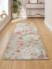 Catherine Lansfield Sage Green Pippa Floral Washable Rug - Image 1 of 5
