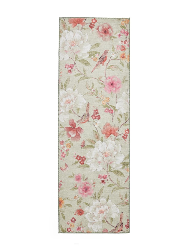 Catherine Lansfield Sage Green Pippa Floral Washable Rug - Image 2 of 5