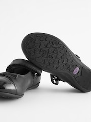 Black Standard Fit (F) Leather Patent Toe Cap Mary Jane Shoes - Image 5 of 5