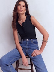 أزرق - Boden Crew Neck Henley Vest - Image 1 of 6