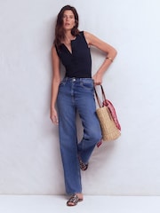 أزرق - Boden Crew Neck Henley Vest - Image 4 of 6