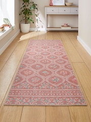 Catherine Lansfield Terracotta Cameo Floral Washable Rug - Image 1 of 5