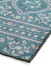 Catherine Lansfield Green Cameo Floral Washable Rug - Image 5 of 5