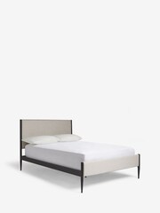 Wool Blend Natural Stone Berlin Metal Upholstered Bed Frame - Image 6 of 6
