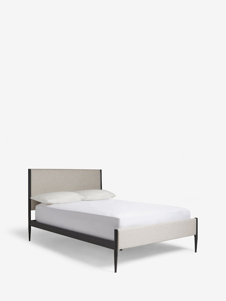 Wool Blend Natural Stone Berlin Metal Upholstered Bed Frame - Image 6 of 6 Wool Blend Natural Stone Berlin Metal Upholstered Bed Frame - Image 6 of 6
