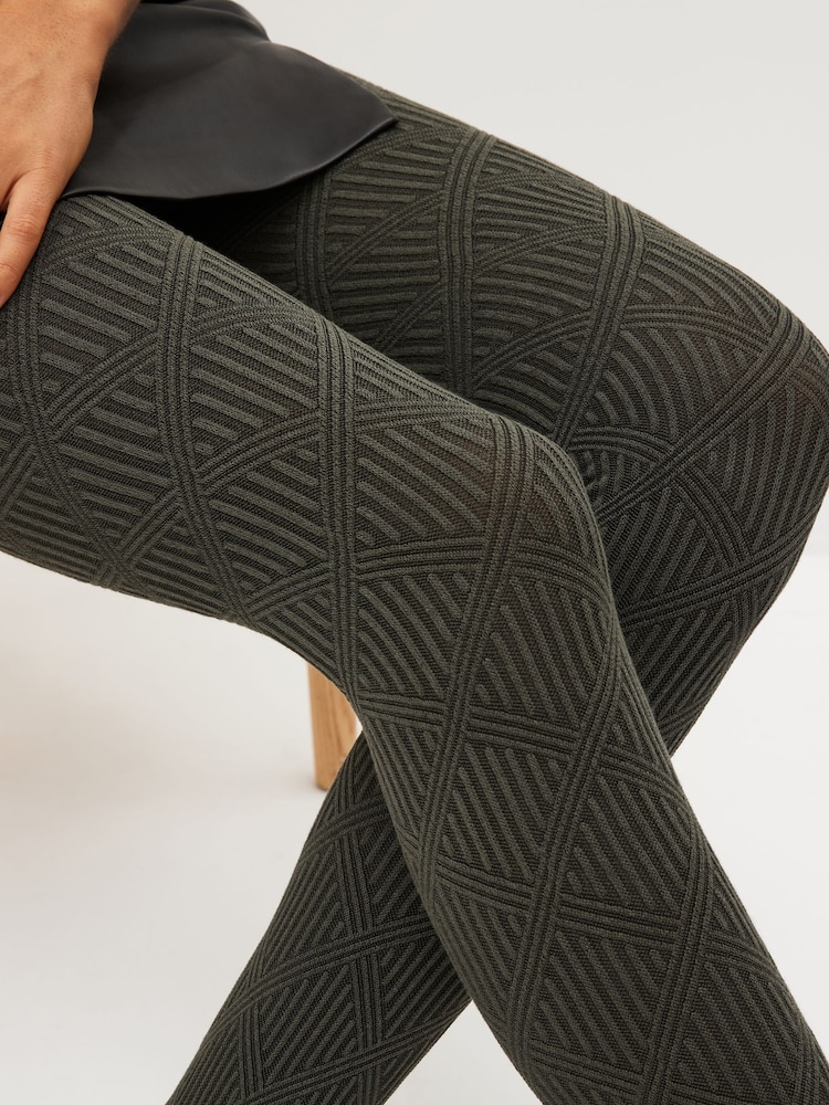 Green Patterned Tights 1 Pack - Image 2 of 2