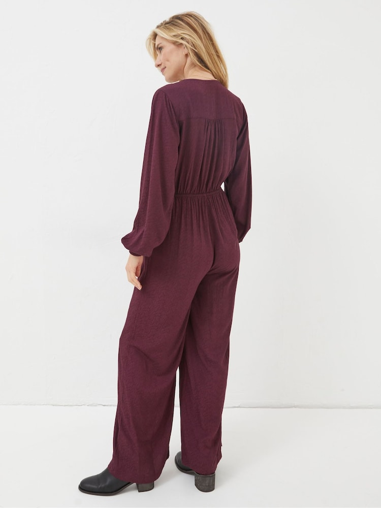 FatFace Purple Avery Wide Leg Jumpsuit - Image 2 of 4