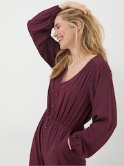 FatFace Purple Avery Wide Leg Jumpsuit - Image 3 of 4