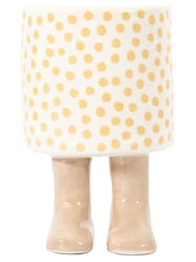 Gallery Home White Large Polka Dot Nevada Planter with Feet - Image 1 of 4