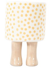 Gallery Home White Large Polka Dot Nevada Planter with Feet - Image 2 of 4