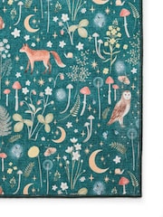 Catherine Lansfield Green Twilight Animals Washable Rug - Image 4 of 5