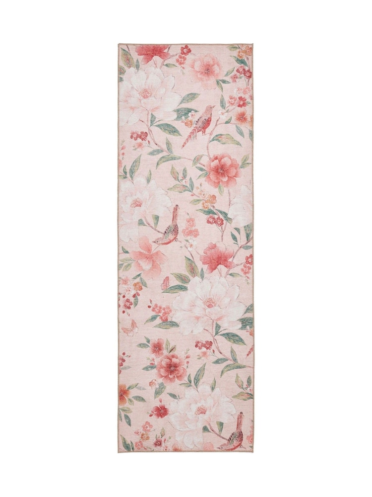 Catherine Lansfield Blush Pippa Floral Washable Rug - Image 2 of 5