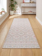 Catherine Lansfield Cream Cameo Floral Washable Rug - Image 1 of 5