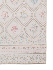 Catherine Lansfield Cream Cameo Floral Washable Rug - Image 4 of 5