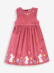 JoJo Maman Bébé Rose Pink Mouse Girls' Appliqué Cord Dress - Image 1 of 3